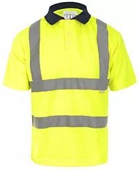 SUPER 135 - 100% Polyester Yellow Polo Shirt