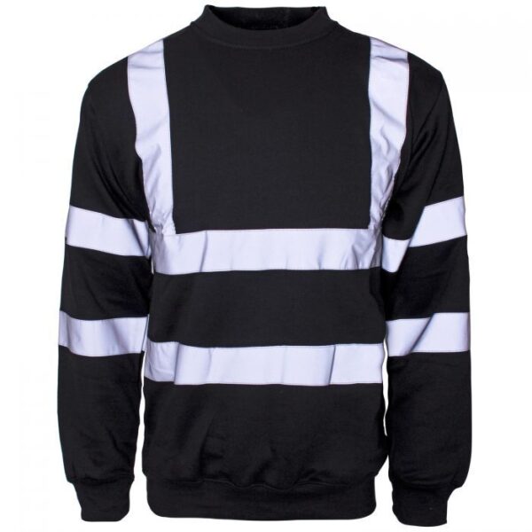 39571 Hi Vis Black Crew Neck Sweatshirt