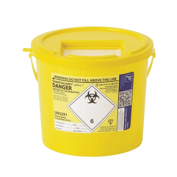 DNDD473YL- Sharpsguard Sharps Bin Yellow Lid 7L