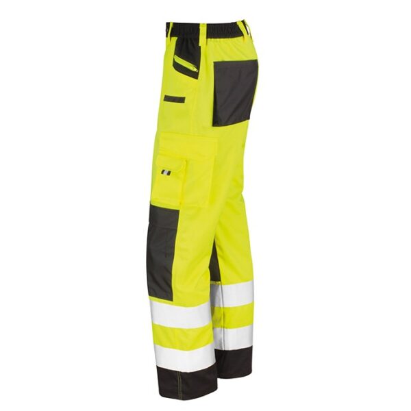 R327X - Safety Cargo Trousers Hi Vis Yellow - Image 4