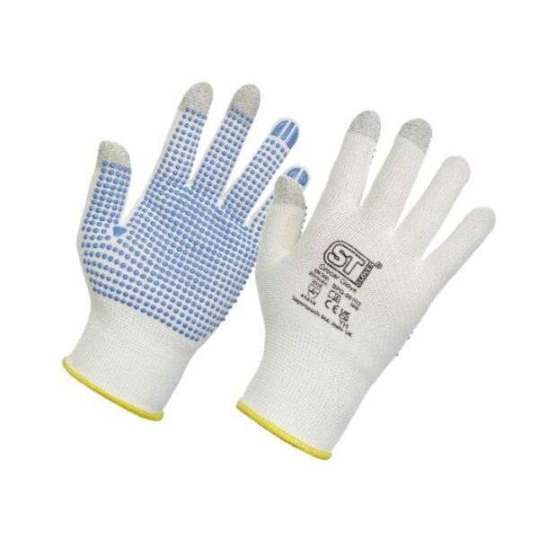 05101-4 Dotted Palm Touchscreen Grocer Glove - White