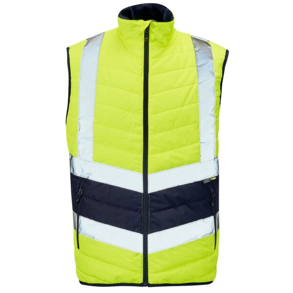 10241 Hi Vis Yellow 2 Tone Puffer Bodywarmer