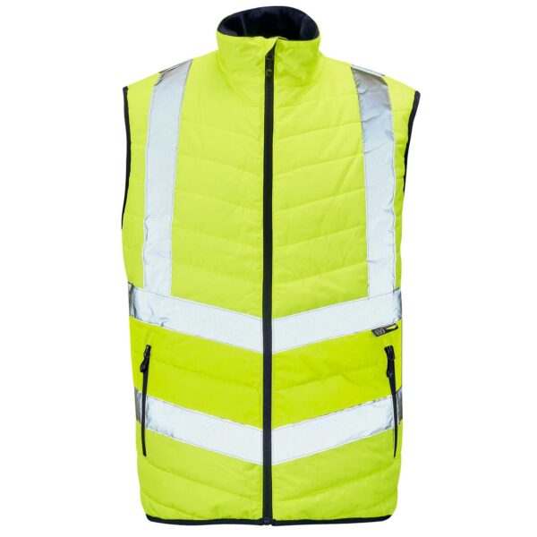 10341 Hi Vis Yellow Puffer Bodywarmer