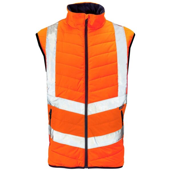 10381 Hi Vis Orange Puffer Bodywarmer