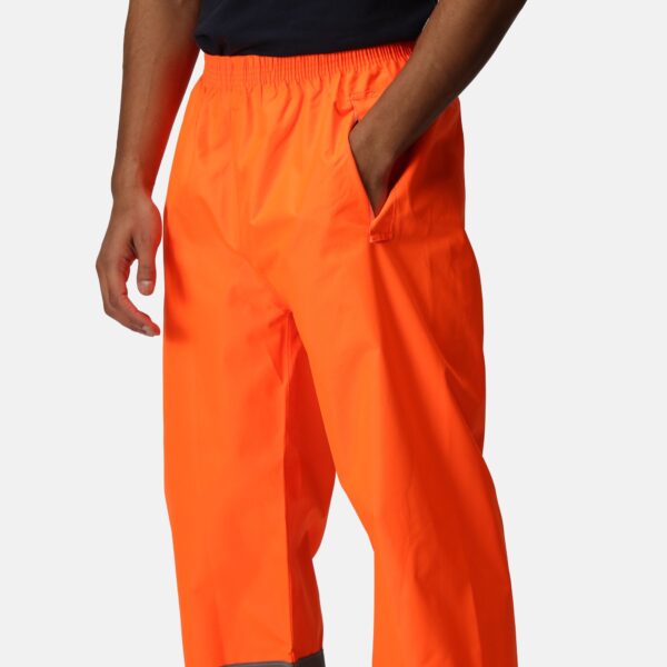 TRW505 Regatta Hi-vis pro Waterproof and breathable Isotex 10000 overtrousers Orange - Image 5