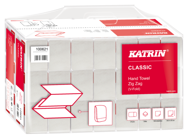 Katrin Interfold White Hand Towels 2Ply 35298 (Case 4000 Towels) - Image 2