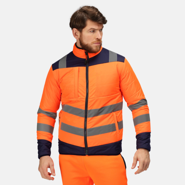 TRA483 - Regatta Pro hi-vis thermal Baffle  jacket, toasty,  Thermo-guard 140gsm insulation Orange