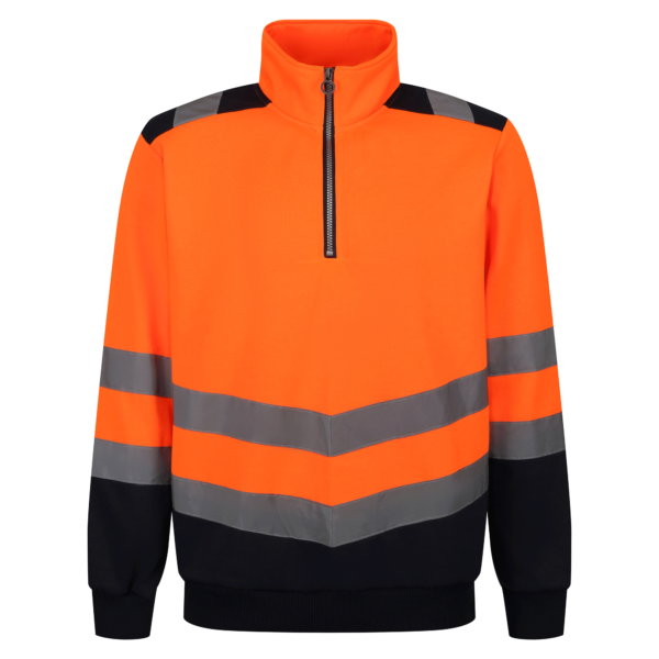 TRF670 Regatta Pro hi-vis ¼-zip sweatshirt Featuring polyester sweat fabric Orange - Image 6