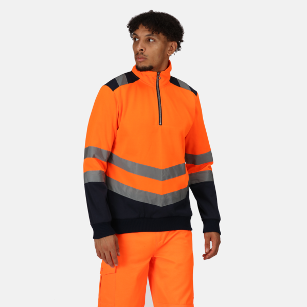 TRF670 Regatta Pro hi-vis ¼-zip sweatshirt Featuring polyester sweat fabric Orange - Image 4