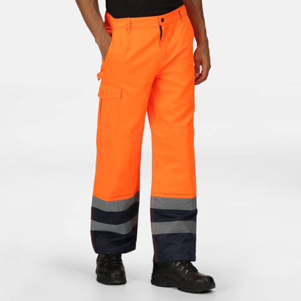 TRJ524R Regatta Pro hi-vis cargo trousers,  packed with pockets, hard-wearing Orange - Image 5