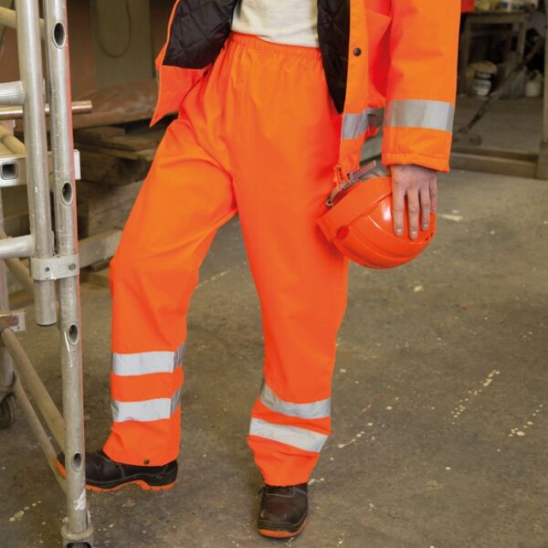 R022X Result Safety high-viz overtrousers Waterproof 3000mm, windproof. Taped seams