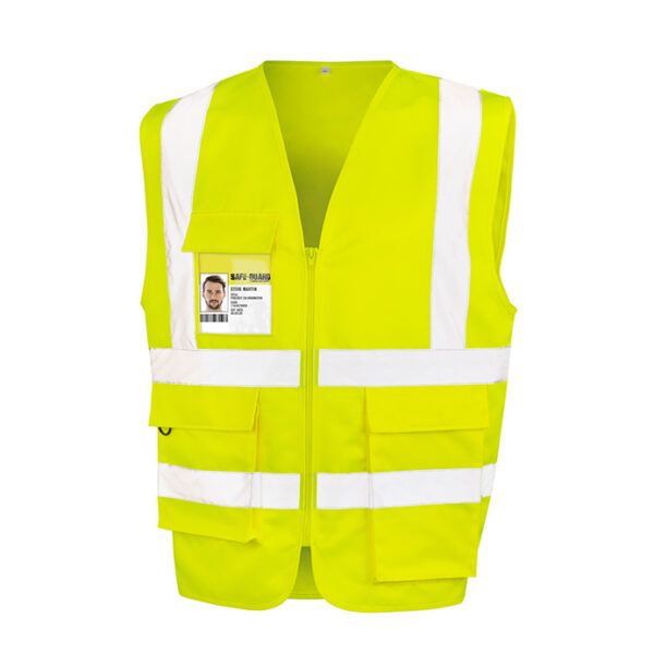 R477X Result Heavy duty polycotton security vest extra-length pocket EN ISO 20471:2013+A1:2016 Class 2 - Image 3