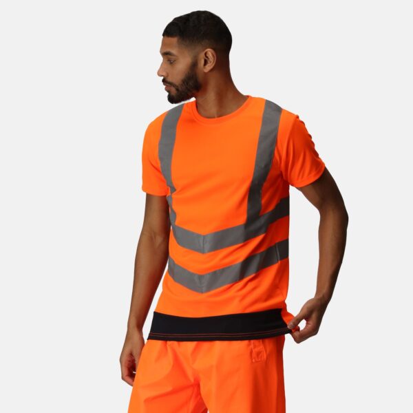 TRS194 - Regatta Pro Hi Vis Tee, offers great moisture-wicking performance to keep you fresh Orange - Image 4