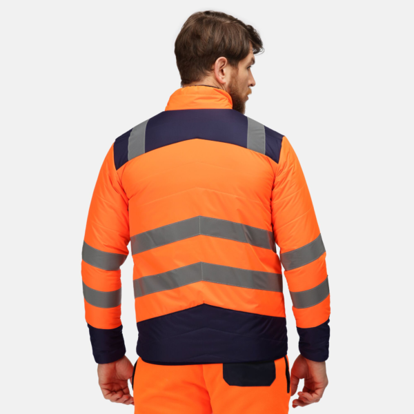 TRA483 - Regatta Pro hi-vis thermal Baffle  jacket, toasty,  Thermo-guard 140gsm insulation Orange - Image 3