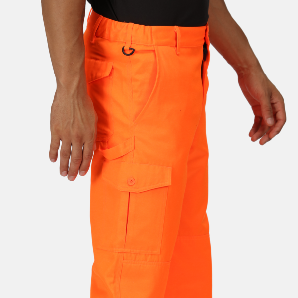 TRJ524R Regatta Pro hi-vis cargo trousers,  packed with pockets, hard-wearing Orange - Image 2