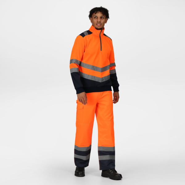 TRF670 Regatta Pro hi-vis ¼-zip sweatshirt Featuring polyester sweat fabric Orange - Image 2