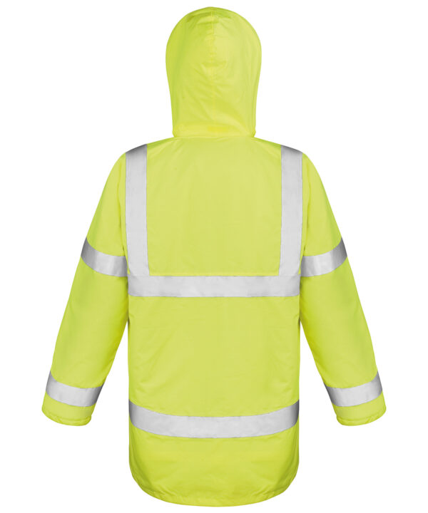 R218X Result Core safety high-viz coat. A sturdy insulated 3/4 length safety jacket - Image 3