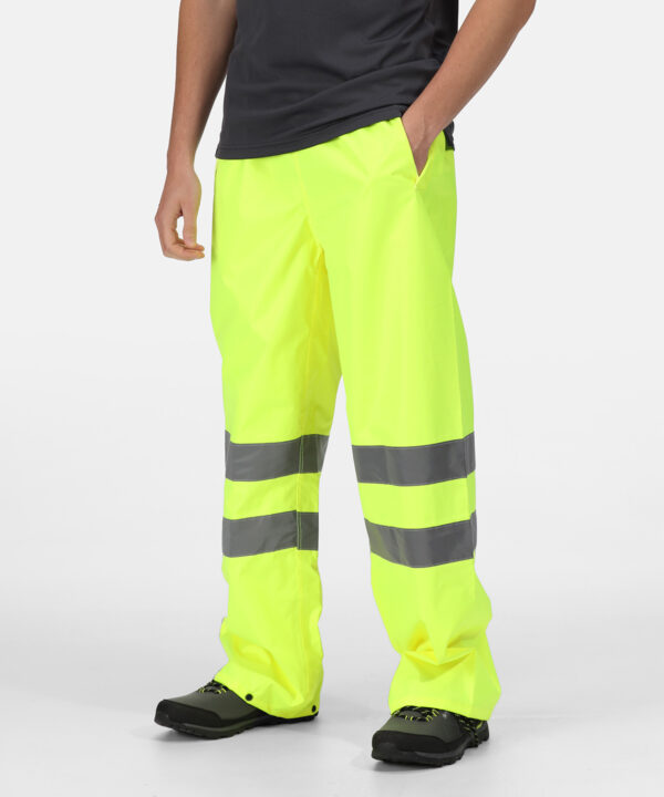 TRW498 Regatta  Hi-vis pro  waterproof and breathable  pack-away trousers - Image 2