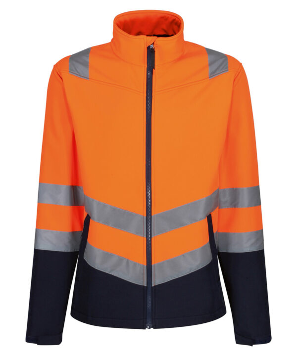 TRA722 Regatta Pro hi-vis softshell jacket  water-repellent  EN ISO20471:2013 +A1:2016 Class 2. Orange