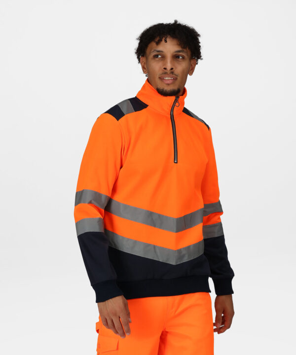 TRF670 Regatta Pro hi-vis ¼-zip sweatshirt Featuring polyester sweat fabric Orange