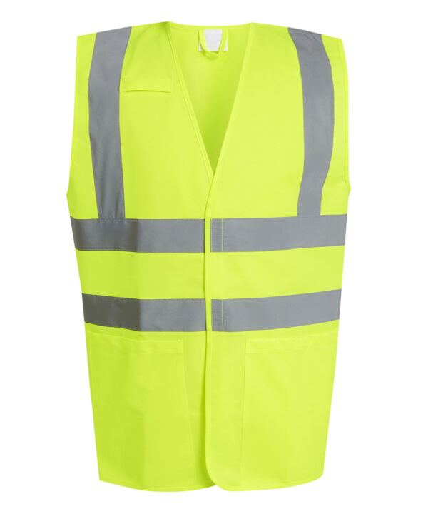 TRS254-Yellow Regatta Pro hi-vis supervisor vest, two lower pockets and a radio loop. - Image 3