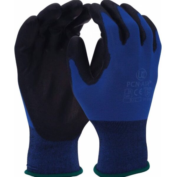 PCN-AIR - Classy ULTRA LIGHTWEIGHT 18 gauge PU PALM BLUE Nylon Liner for Extended Wear. Exceptional fine handling