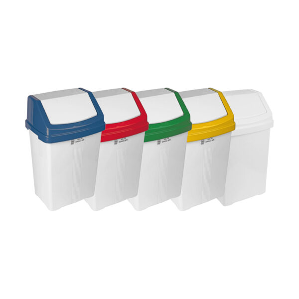 101735 50L White Swing Bin & Colour Lid - Image 6