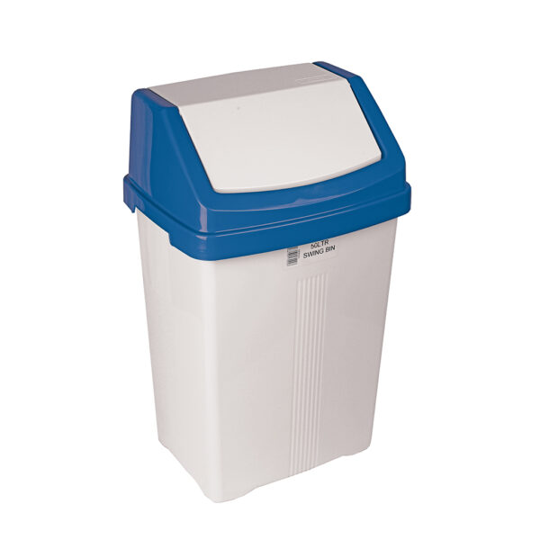 101735 50L White Swing Bin & Colour Lid