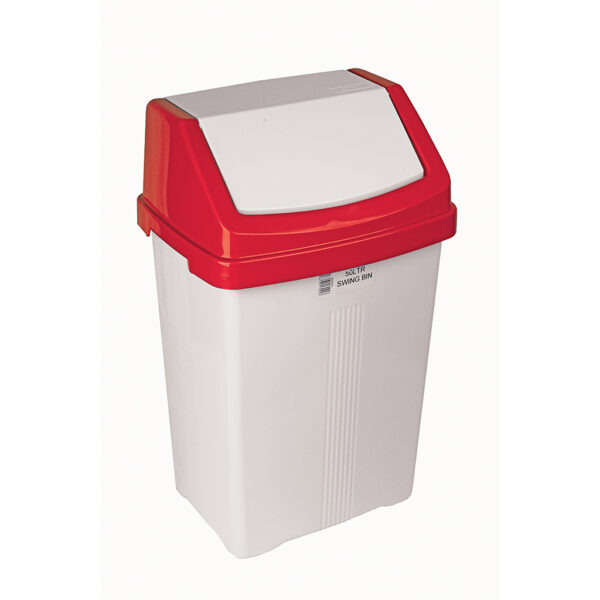 101735 50L White Swing Bin & Colour Lid - Image 4