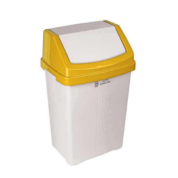 101735 50L White Swing Bin & Colour Lid - Image 5