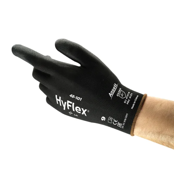 13 Gauge Ansell Hyflex 48-101 PU Coated Multi Purpose Work Gloves - Image 2