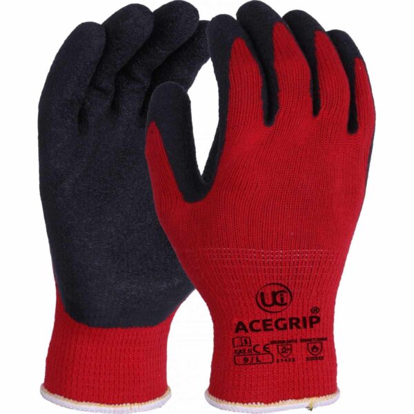 AceGrip®-Red - Premium Ultimate Latex Sanitized®, so comfortable & Contact Heat Level 2 Rated - Up to 250°C