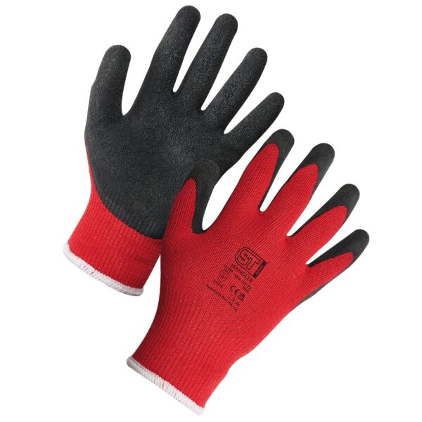 20121 Supertouch Handler Gloves Black/Red Latex palm coat.  Textured fantastic grip - Image 2