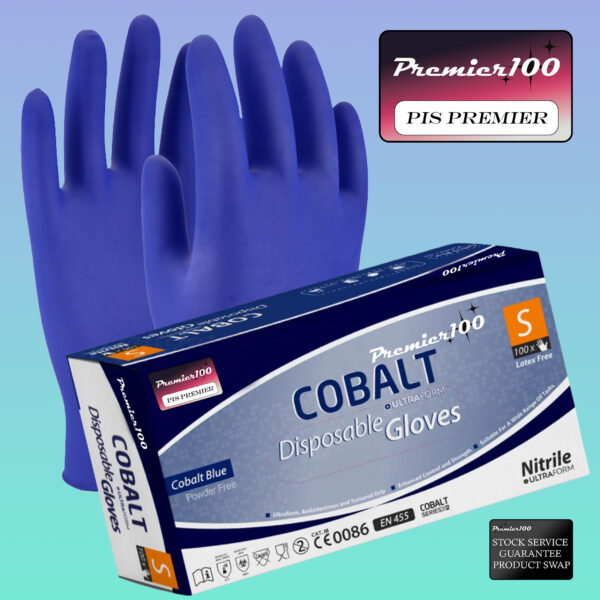 NM-100 - Cobalt PREMIER100 (Blue/Purple) Ultra-thin, lightweight and extremely comfortable to wear, NHS Favoured Glove, by Dentists & Nurses for sensitivity. Sold in Boxes 100