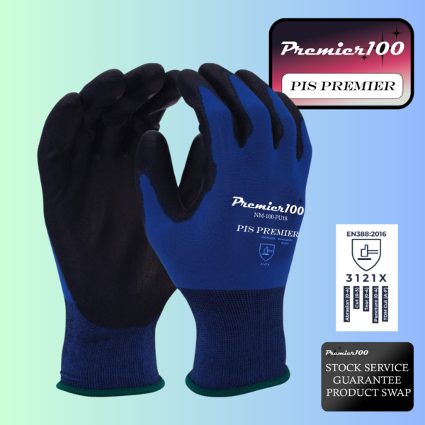 NM-100-PU18 PREMIER100 Ultra Lightweight PU Palm Coated Glove