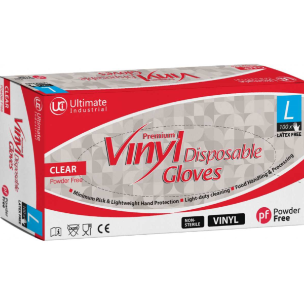 DG2-Vinyl-CL-PF (DG2VCF) - Clear Vinyl Powderfree. Sold in Boxes of 100.