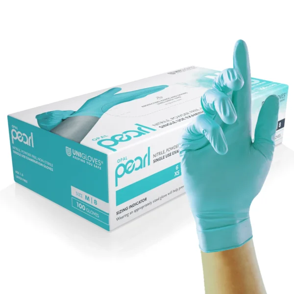 P-GP009X, Opal Pearl, Opal, medical grade, medium weight nitrile examination gloves, Food approved, AQL 1.5